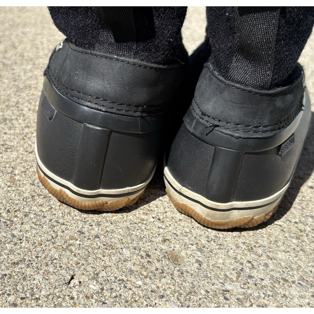 Sperry Top Sider Duck Boots Women’s 8M Black Schooner Chukka 3 Eye Rubber - Picture 9 of 11